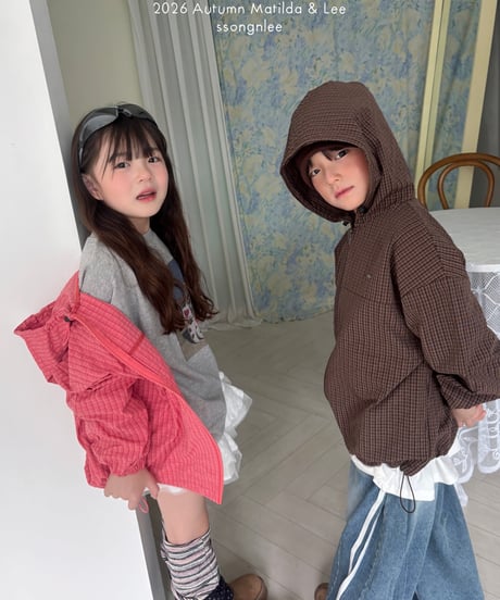 81[予約]matilda&lee check hood jumper