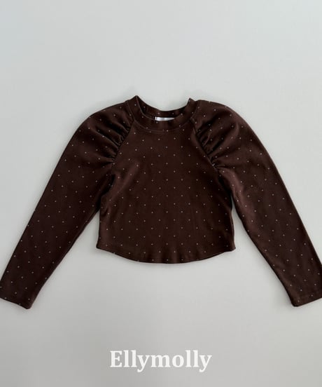 48[予約]ELLYMOLLY giselle dot shirring t-shirt
