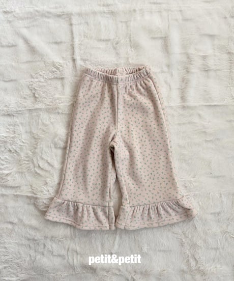 29[予約]petit&petit mink flower frill pants