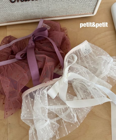 46[予約]petit&petit dot shade layered skirt like