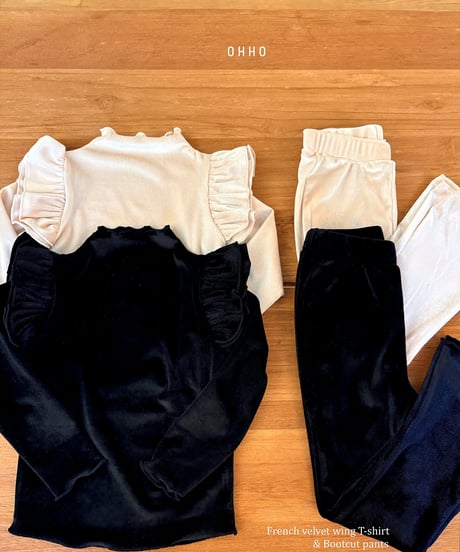 23[予約]ohho french velvet wing tee