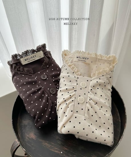 4[予約]melikey dot shirring t