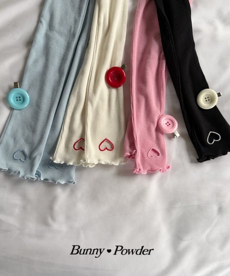78[予約]bunny powder heart knee socks