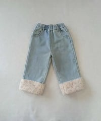 39[予約]aiai shearling roll-up denim pants
