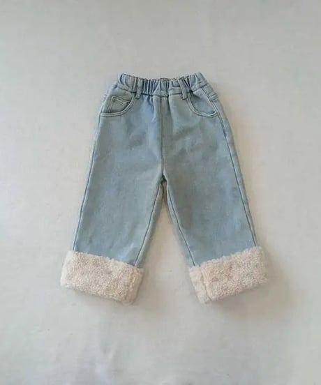 39[予約]aiai shearling roll-up denim pants