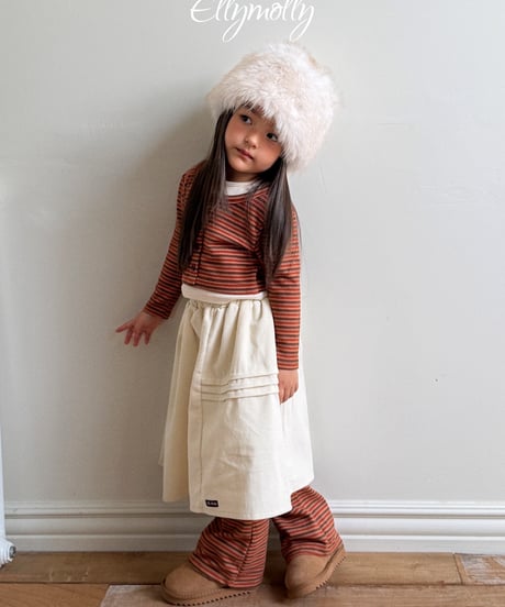 43[予約]ELLYMOLLY pompom corduroy skirt
