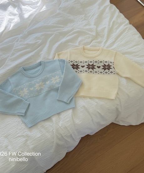 54[予約]ninibello nordic snowflake knit