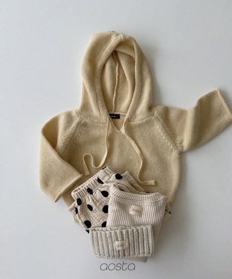 10[予約]Aosta knit cookie hoodie