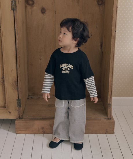10[予約]送料無料 the beige layered sleeve tee