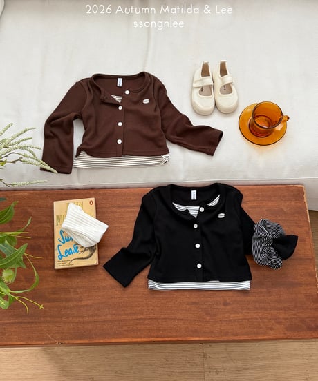 82[予約]matilda&lee stripe layered cardigan