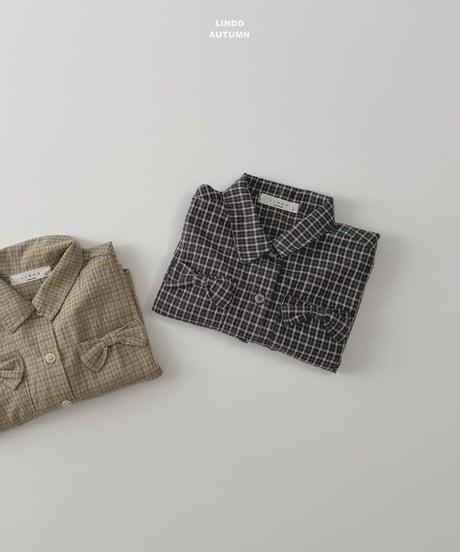 6[予約]LINDO ribbon plaid shirt