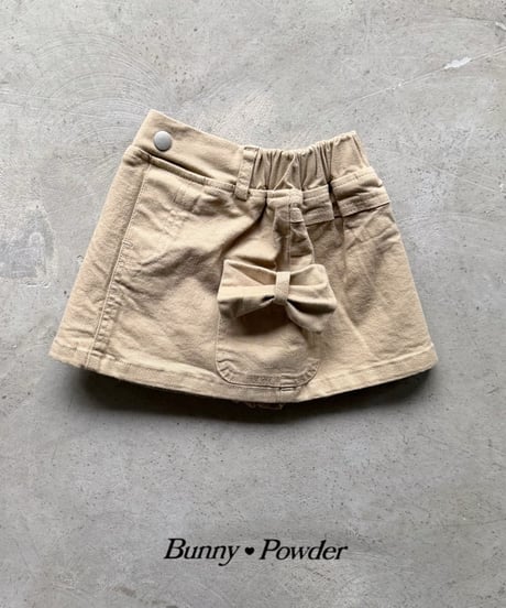 58[予約]bunny powder ribbon pocket skirt