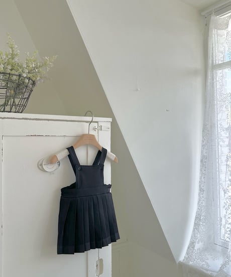 9[予約]monbebe louis pleated suspender skirt