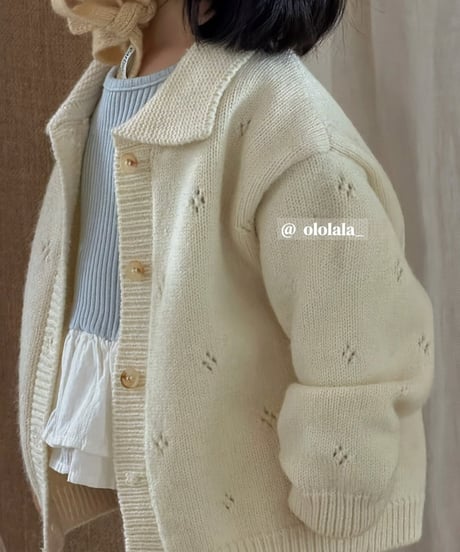 13[予約]ololala milk collar knit cardigan