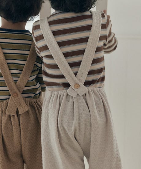 19[予約]送料無料 the beige knit overalls