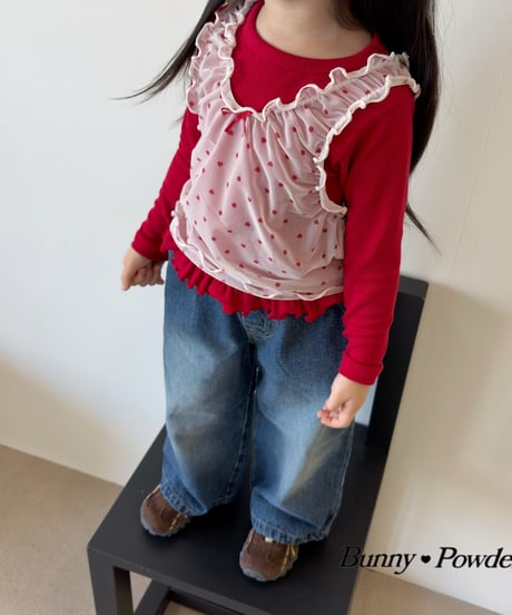 20[予約]bunny powder heart eyelet t-shirt