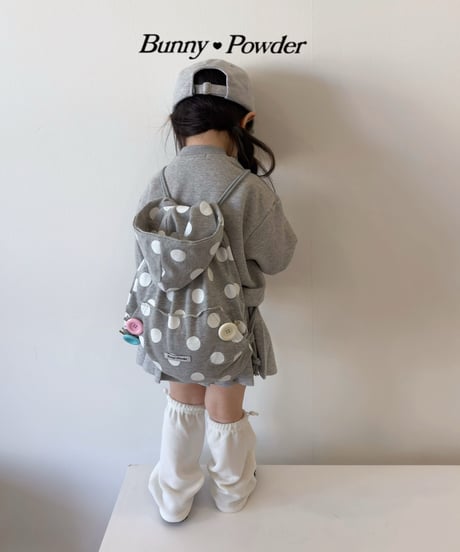 82[予約]bunny powder polka dot hood bag
