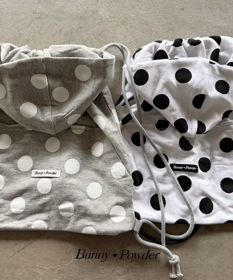 82[予約]bunny powder polka dot hood bag