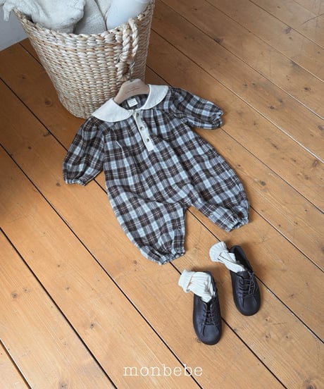 6[予約]monbebe lovin check romper
