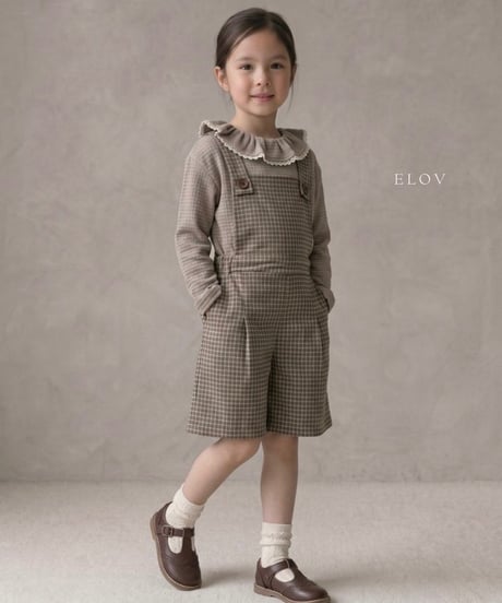 2[予約]elov&monpetitbebe rev cotton overall