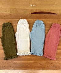22[予約]ohho soft corduroy frill pants