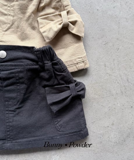 58[予約]bunny powder ribbon pocket skirt