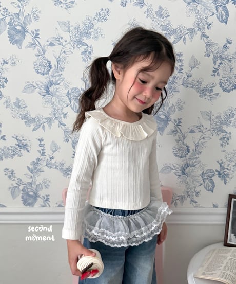 10[予約]second moment frill collar rib tee