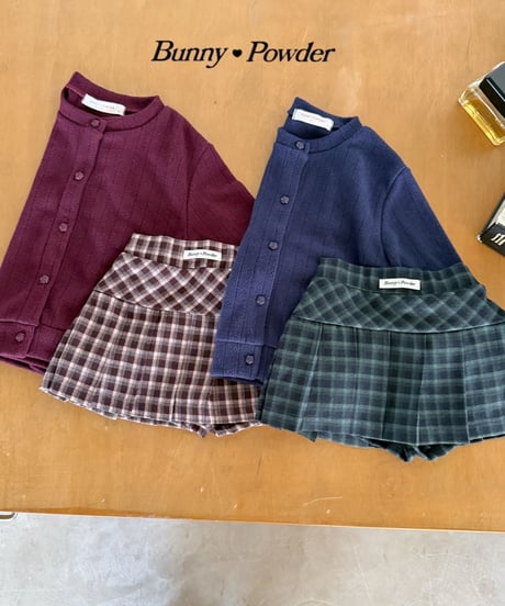 21[予約]bunny powder rose buton cardigan