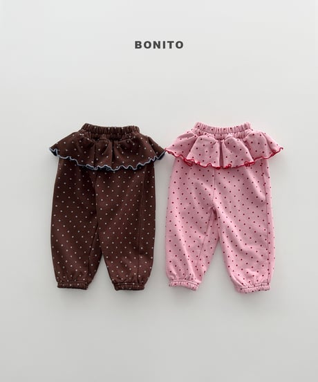60[予約]bonito dot frill jogger pants