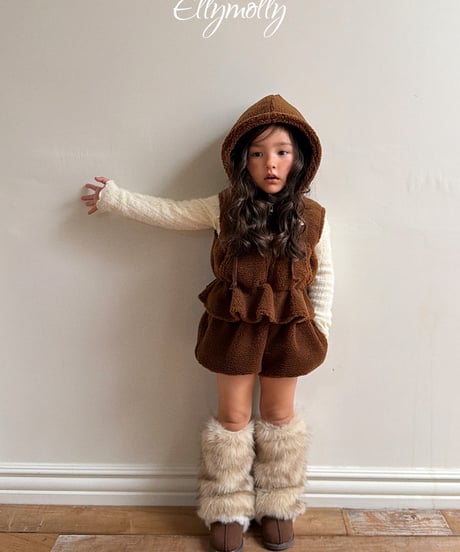24[予約]ELLYMOLLY bear hood vest