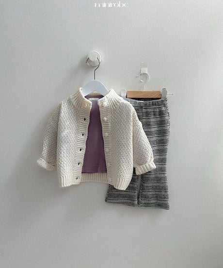 29[予約]minirobe waffle high neck cardigan