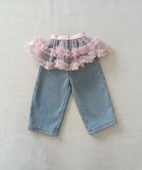 79[予約]aiai pink ballet tulle denim pants