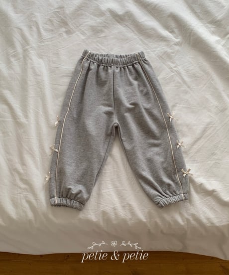42[予約]petit&petit line ribbon jogger pants