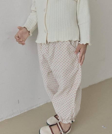 27[予約]送料無料 the beige dot frill pants