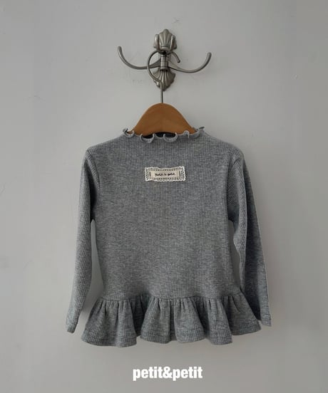 5[予約]petit&petit mild rib frill t
