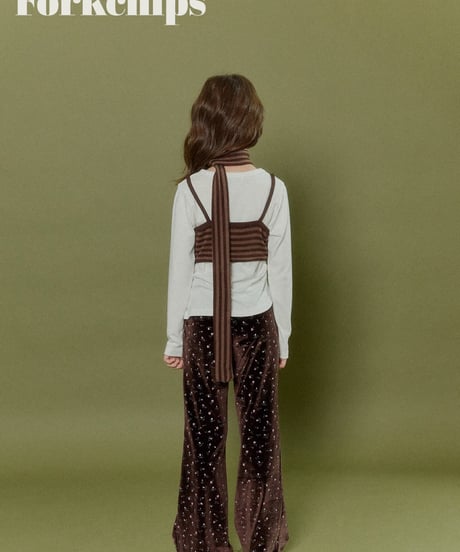23[予約]FORKCHIPS bloom velvet pants