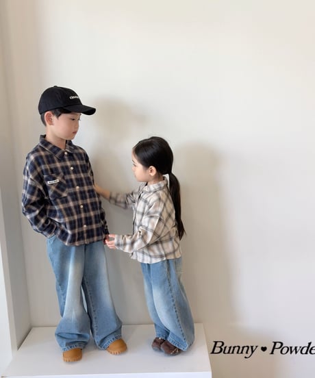 45[予約]bunny powder semi check shirt