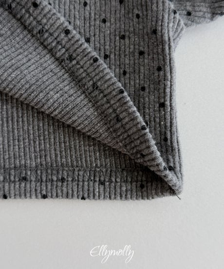 49[予約]ELLYMOLLY dot brushed mock turtleneck t