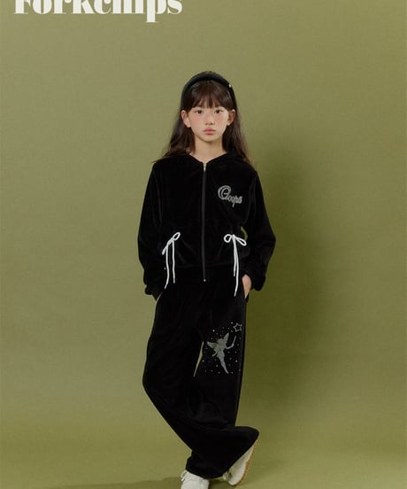 4[予約]FORKCHIPS oops velour zip up
