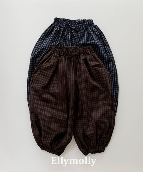 52[予約]ELLYMOLLY autumn grid balloon pants