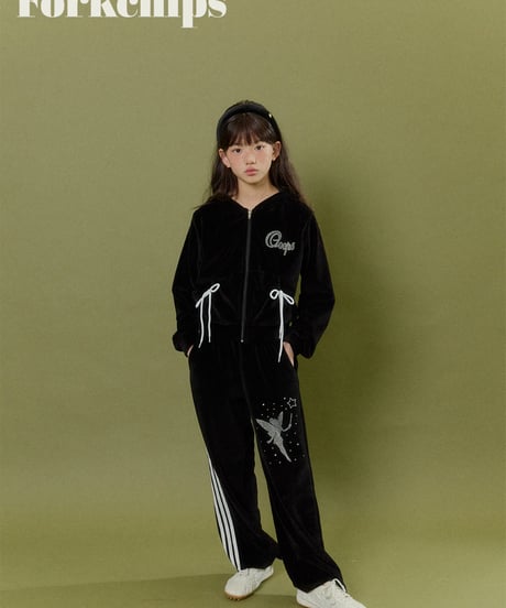 4[予約]FORKCHIPS oops velour zip up