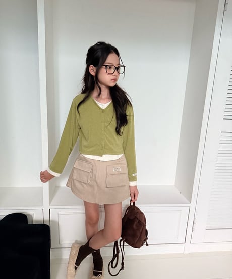 15[予約]COMMA layered color block cardigan