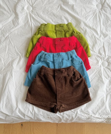 27[予約]ninibello peekaboo corduroy pants