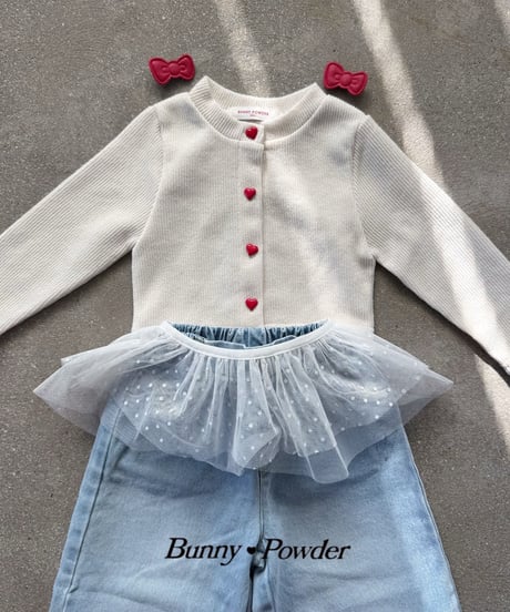 22[予約]bunny powder heart button cardigan