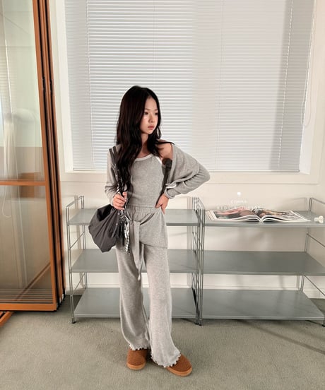 19[予約]COMMA lace camisole＋lace cardigan set