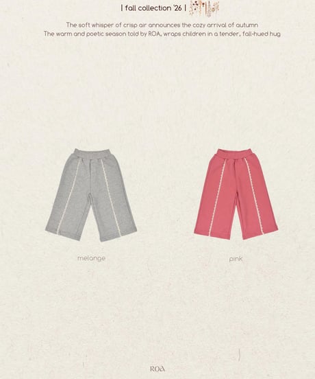 3[予約]Roa pudding pants