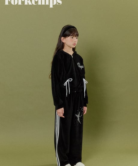 4[予約]FORKCHIPS oops velour zip up