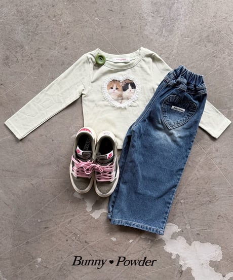 47[予約]bunny powder heart denim pants