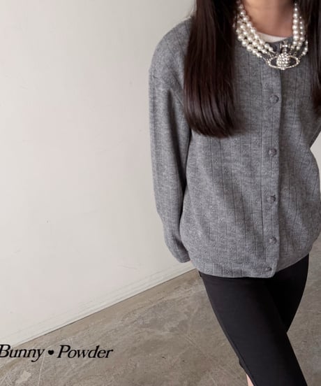 21[予約]bunny powder rose buton cardigan