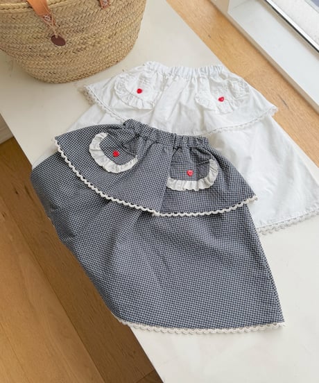 32[予約]ninibello momo apron skirt